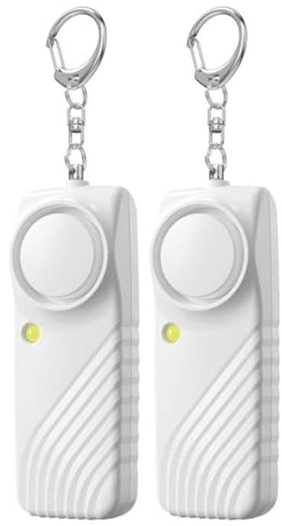 2-Pack Persoonlijke Alarmen 130dB met LED Zaklamp - Draagbare Veiligheidsoplossingen voor Vrouwen, Kinderen en Ouderen