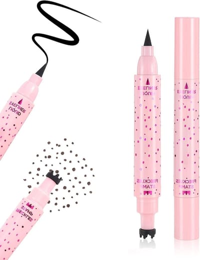 Sproeten Pen - Nep Sproeten - Natuurlijke Make-up - 2-in-1 Ontwerp - 13 cm - Espresso Bruin