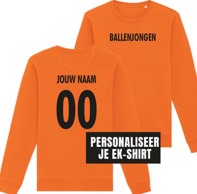 Sweater oranje L - Gepersonaliseerd - Ballenjongen - soBAD. | WK | Unisex | Sweater dames | Sweater heren | Voetbal