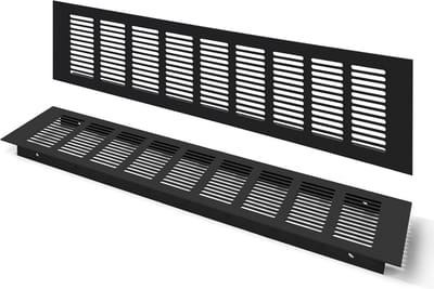 Rechthoekig Ventilatie Rooster Zwart 100x400 mm Aluminium Wandplaat