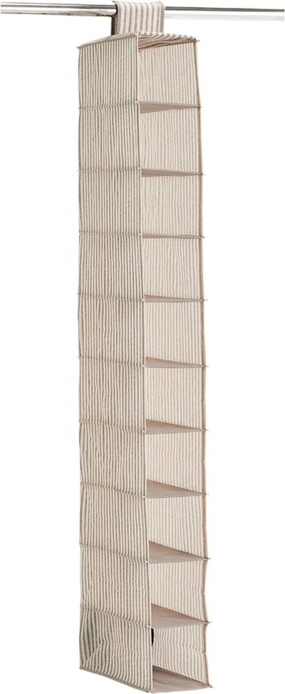 Zeller kast organizer - hangend - 10 vakken - 15 x 30 x 129 cm - beige
