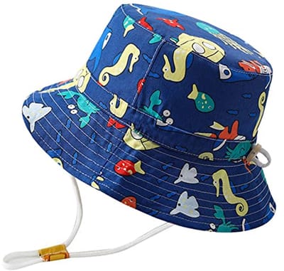 Zonnehoed voor baby en kinderen - brede rand, verstelbare kinriem, perfect voor strand en zomer
