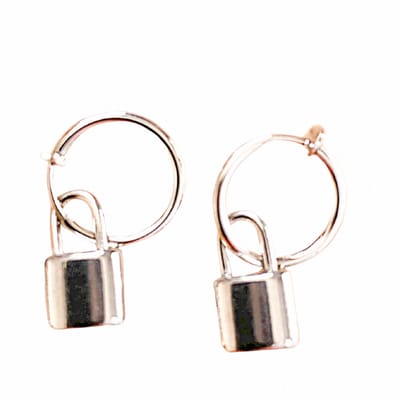 Klem Oorbellen hangslotje- zilverkleur-geen gaatje- Charme Bijoux