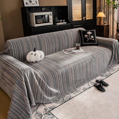 Bankhoes Stof, High-end, Universeel Bankkussen, Nieuwe Gestreepte Bankdeken, Bankhanddoek, Volledige Hoesstof voor Alle Seizoenen 180*130cm