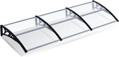 Voordeur Luifel - Overkapping Huis - Bescherming Buiten - Gebogen Polycarbonaat - 300 x 100 cm - Transparant