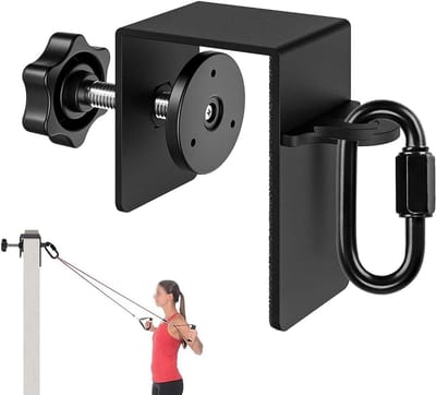 Deur Anker - Fitness Bevestiging - Thuis Krachttraining - Robuust Staal Ontwerp - 500 Lbs Capaciteit - Zwart
