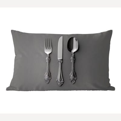 Sierkussens - Kussentjes Woonkamer - 60x40 cm - Bestek - Zwart