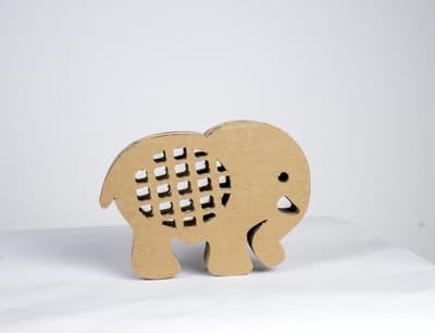 Kartonnen dieren spaarpot - Olifant klein - Een varken of olifanten spaarpot - Kartent