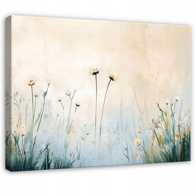 WALLARENA - Canvas schilderij - 100x70 cm - moderne bloemen schilderij voor slaapkamer, woonkamer en keuken