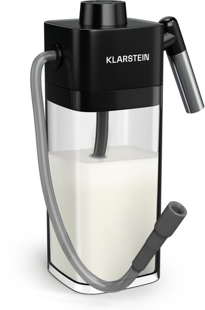 Klarstein SteelPresso Melkopschuimer – 0,55L, Elektrisch, Voor romig melkschuim, Eenvoudige reiniging, Compatibel met SteelPresso koffiemachines, Hygiënisch oppervlak, Transparant