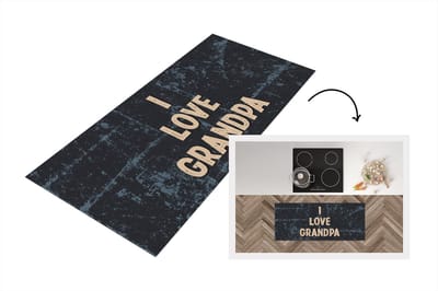 Keukenloper - Loper keuken - Kado man - Opa - Vaderdag - I love Grandpa - Quote - Spreuken - 120x50 cm - Keukenloper vinyl