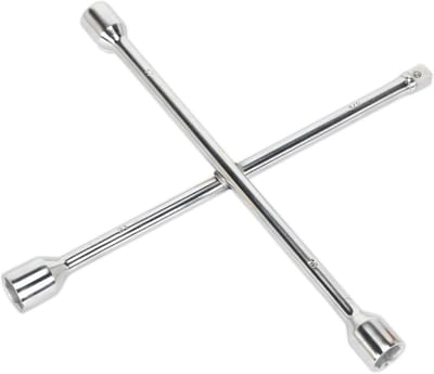 Kruissleutel 4-weg 1/2 inch met vierkante aandrijving en maten 17/19/21 mm