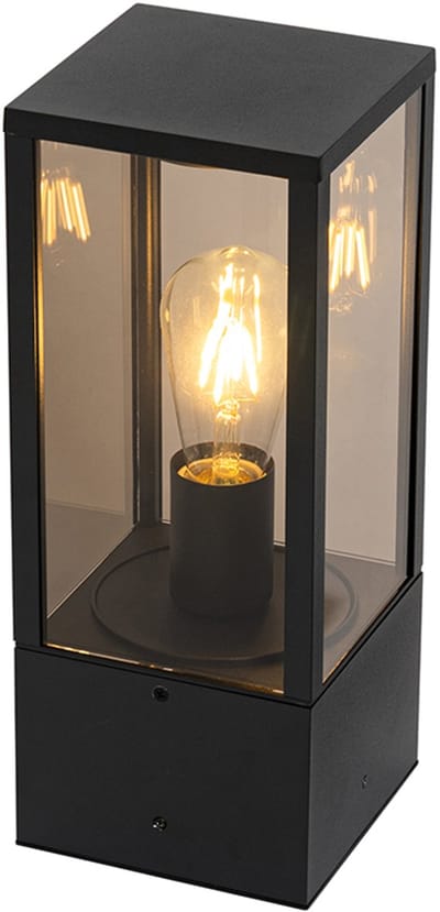 QAZQA charlois - Industriele Staande Buitenlamp | Staande Lamp voor buiten - 1 lichts - H 40 cm - Zwart - Industrieel - Buitenverlichting