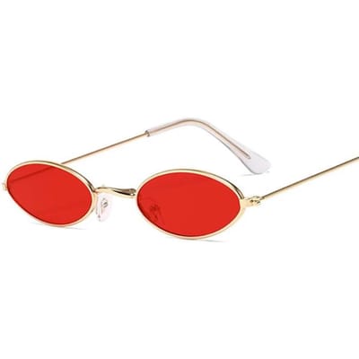 Retro Kleine Ovale Zonnebril Vrouw Vintage Tinten Metalen Kleur Zonnebril voor Vrouwelijke Modeontwerper Lunette