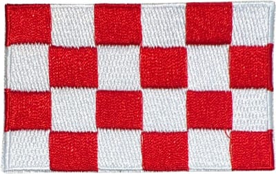 Patchy® – Brabantse Vlag Carnaval – Strijkpatch - Strijkembleem - Strijkapplicatie - Patch – 6 cm / 3.8 cm / Wit Rood - Badge - Patches