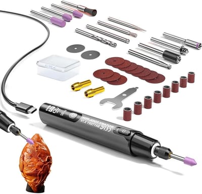 Roterende Toolkit - Draadloos Gereedschap - Gedetailleerd Handwerk - Zes Snelheden - 16 cm Lengte - Grijs