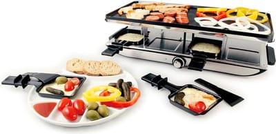 TIM® Gourmetstel 8 personen - Gourmetstellen - Gourmet - Zwart/Zilver -‎ 26cm x 51cm x 13cm