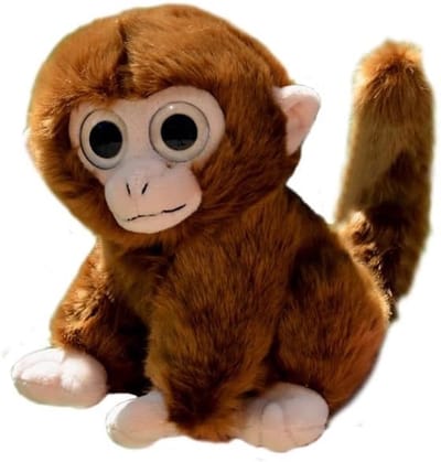 Schattige Aap Knuffel - Pluche Dier Speelgoed - Cadeau Idee - Zacht En Soepel - 20cm Hoog - Bruin Grijs