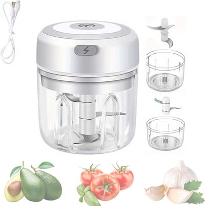 Xerolax Vleesmolen - Gehaktmolen - Meat Grinder - Elecktrisch - Machine - Foodprocessor - Meat Mincer - Keukenmixer - Keukenmachine - Automatisch - 100ML + 250ML - Wit
