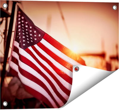 Gards Tuinposter Amerikaanse Vlag - Verenigde Staten - 50x40 cm - Tuindoek - Tuindecoratie - Wanddecoratie buiten - Tuinschilderij