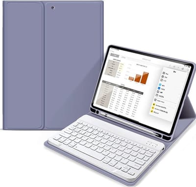 Mobiq - geschikt voor iPad Pro 11 inch (2024) Hoes met Toetsenbord - lavender grey