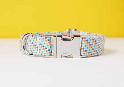 Awesome Paws halsband hond - Honden Halsband Polka dots - Multicolor - Handmade | Maat L