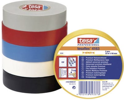 tesa PREMIUM 04163-00000-07 Isolatietape tesaflex 4163 Zwart (l x b) 33 m x 19 mm 1 stuk(s)
