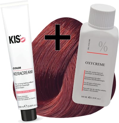 KIS haarverfset - 7RV Licht rood violet  - haarverf & waterstofperoxide