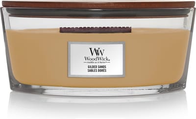 WoodWick Heartwick Flame Ellipse Geurkaars - Gilded Sands - 50 branduren