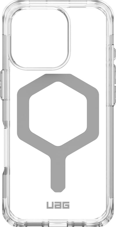 Urban Armor Gear Plyo Hoesje Geschikt voor Apple iPhone 16 Pro | Compatibel met MagSafe | Back Cover met Magneet | Militaire Standaard | Ice Zilver