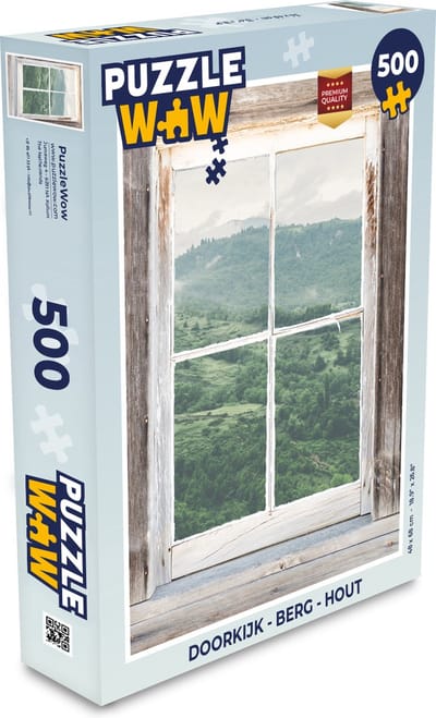 Puzzel Doorkijk - Berg - Hout - Legpuzzel - Puzzel 500 stukjes