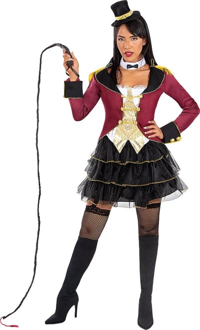 Funidelia | Circusdirecteur Kostuum Voor voor vrouwen  Temmer, Circus, Originele en Leuke, Spreekstalmeester - Kostuum voor Volwassenen Accessoire verkleedkleding en rekwisieten voor Halloween, carnaval & feesten - Maat S - Rood