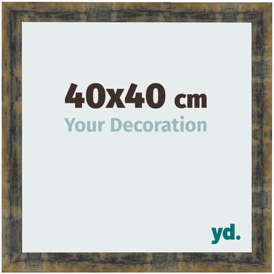 Your Decoration - Fotolijst 40x40 cm - MDF - Blauw Goud Gemeleerd - Pisa