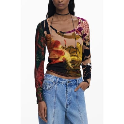 Desigual Marrone Viscose Dames T-Shirt