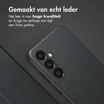 Accezz Hoesje - Geschikt voor Samsung Galaxy S24 Plus - Leather Bookcase 2-in-1 met Magnetische Ring - Black