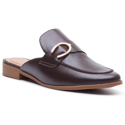 Hush Puppies Calla Leren Dames Chocolade Muilen
