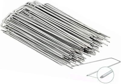 Allecto Plus - 50 stuks tuinharingen voor Onkruidbestrijding en Kunstgras - U-vormig design - Metaal