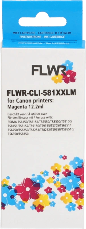 FLWR inktcartridge voor Canon 581XXL Magenta - Premium Huismerk Canon 580XXL inkt (Magenta - hoge capaciteit) o.a. geschikt voor Canon PIXMA TR7550, Canon PIXMA TR8550, Canon PIXMA TS6150, Canon PIXMA TS6250, Canon PIXMA TS6350
