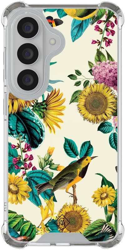 Casimoda® hoesje - Geschikt voor Samsung Galaxy S26 - Zonnebloemen / Bloemen - Shockproof case - Extra sterk - TPU/polycarbonaat - Multi, Transparant