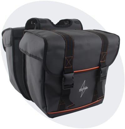 Voltano Dubbele Fietstas Premium Afgeschuind - Zwart - 44 Liter - 100% Waterdicht - Fietstassen Electrische Fietsen