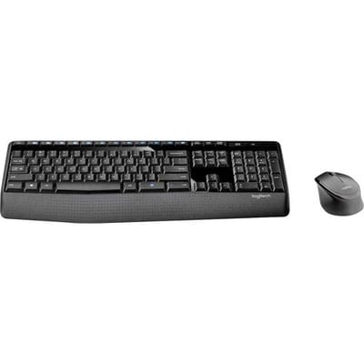Logitech Wireless Combo MK345 - US-INTL-Layout Muis, Set met toetsenbord en muis, Toetsenbord Draadloos QWERTY, Engels Zwart Numeriek toetsenbord