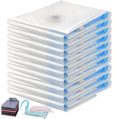 Vacuüm Compressiezakken 60 x 40 cm - Set van 10 Stuks voor Efficiënte Ruimtebesparing