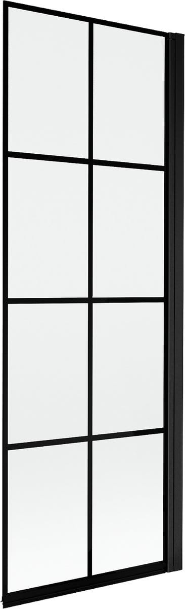 Mexen Mist badwand 1-delig rechts 70 x 150 , zwart raster, zwart - 8A9-070-001-70-77-P