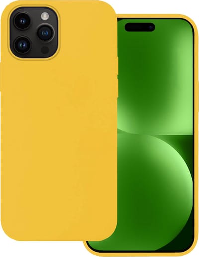 Hoesje Geschikt voor Apple iPhone 15 Pro - Sterk & Shockproof - Hoes Cover - Siliconen Case - Geel