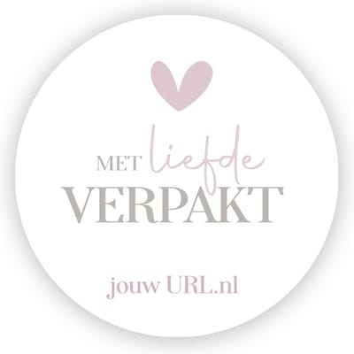 25x Stickers Met liefde verpakt - sluitsticker - verpakkingssticker - wensetiket met naam van website - Sluitstickers Pimp Studio