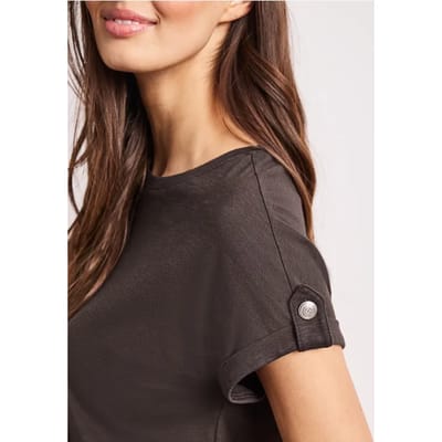 Shirt met ronde hals en knoopdetails