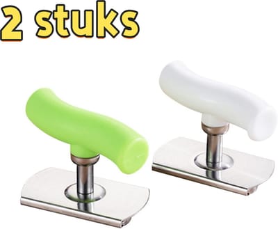 2-delige schroefdopopener - Magische blikopener - Blikopener - Schroefdop - Huishoudelijk - Flessendop - Roestvrij staal - Geschikt voor thuis, keuken en het openen van flessen - 9*4*6,5 cm - Wit*1, Groen*1