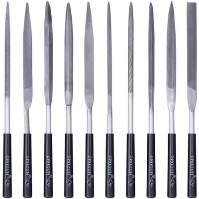 Dailygoods- Naaldvijlset 10-delig - Metalen/Diamantvijlen - Mini-vijlenset - Voor Hout/Metaal/Kunststof - Ergonomische Antislip Handgreep - Duurzaam Gereedschapsstaal - Vijlen