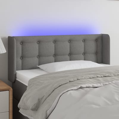 vidaXL - Hoofdbord - LED - 83x16x78/88 - cm - stof - donkergrijs