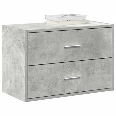 vidaXL - Kast - met - 2 - lades - 60x31x40 - cm - bewerkt - hout - betongrijs